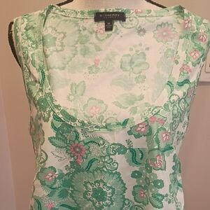 Burberry Mint Green and Pink Floral Tank Top